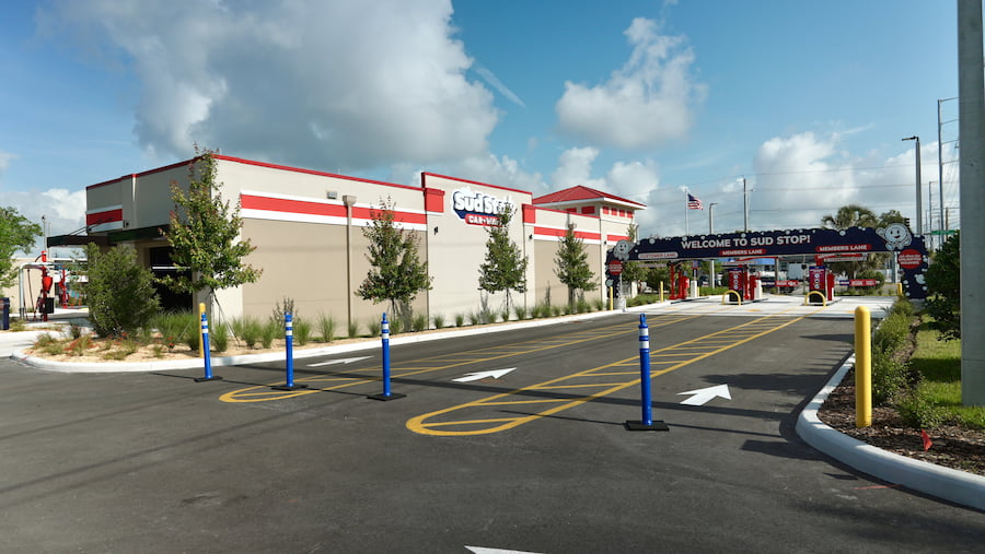 drive-up lanes at sud stop car wash, 2525 E Busch Blvd, Tampa, FL 33612