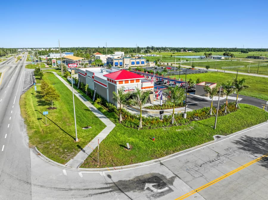 aerial view of sud stop car wash, 26480 Jones Loop Rd, Punta Gorda, FL 3395